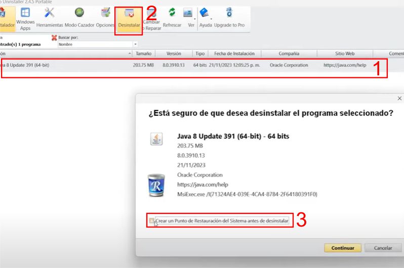 Desinstalar java completamente