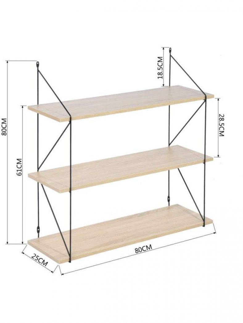 Elegante estantería de TRES REPISAS para colgar en la pared